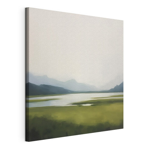 Meer omringd door bergen Canvas Schilderijen Meer omringd door bergen