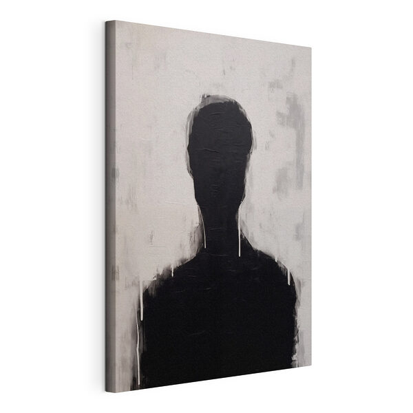 Zwart-wit schilderij van een persoon’s hoofd Canvas Schilderijen Zwart-wit schilderij van een persoon’s hoofd