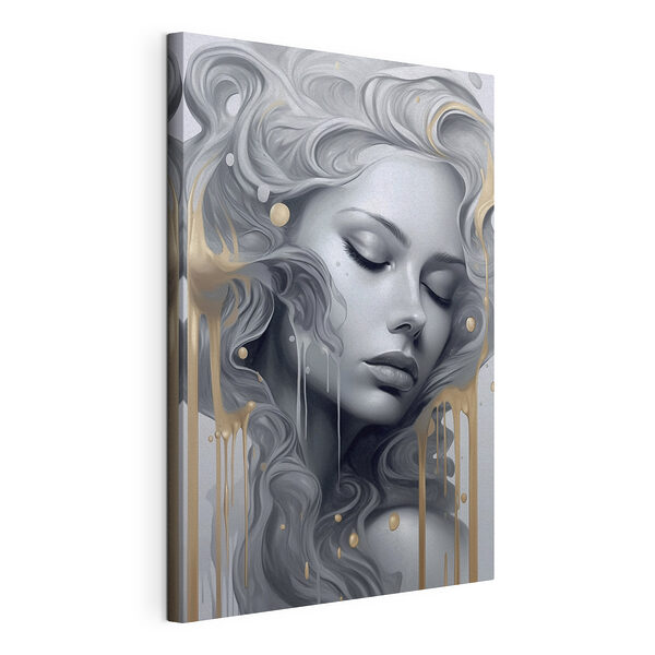 Vrouw met lang haar en vloeiend haar Canvas Schilderijen Vrouw met lang haar en vloeiend haar