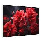Canvas Schilderijen Groep rode bloemen