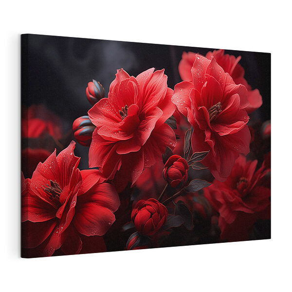 Groep rode bloemen Canvas Schilderijen Groep rode bloemen