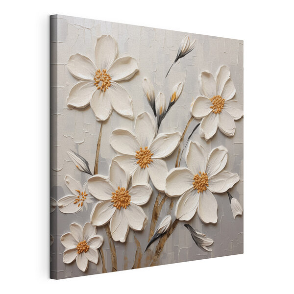 Schilderij van witte bloemen Canvas Schilderijen Schilderij van witte bloemen