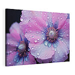 Canvas Schilderijen Delicate bloemblaadjes versierd met druppels