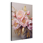 Canvas Schilderijen Boeket roze bloemen