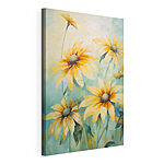 Canvas Schilderijen Schilderij van gele bloemen