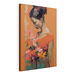Canvas Schilderijen Vrouw met bloemen