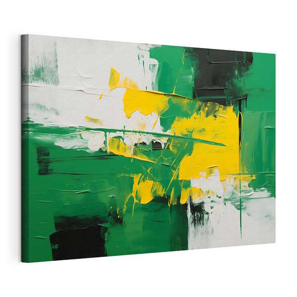 Schilderen met groene en gele verf Canvas Schilderijen Schilderen met groene en gele verf
