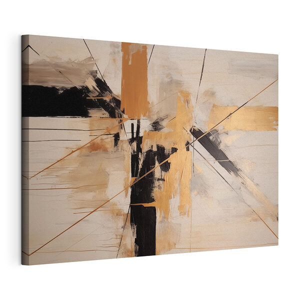 Canvas Schilderijen Abstracte lijnen in gedempte tinten