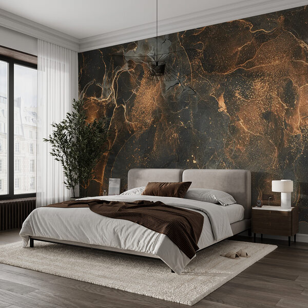 Fotobehang Abstracte kunst met metallic accenten