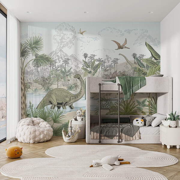 Fotobehang Tekening van een dinosaurus