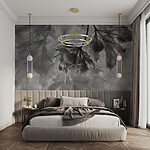 Fotobehang Bladeren in artistiek monochroom ontwerp