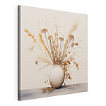 Canvas Schilderijen Vaas met gedroogde bloemen