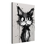 Canvas Schilderijen Kat met zwarte verf