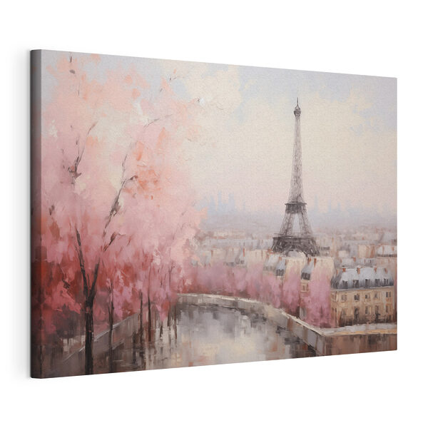 Schilderij van een toren en een stad Canvas Schilderijen Schilderij van een toren en een stad