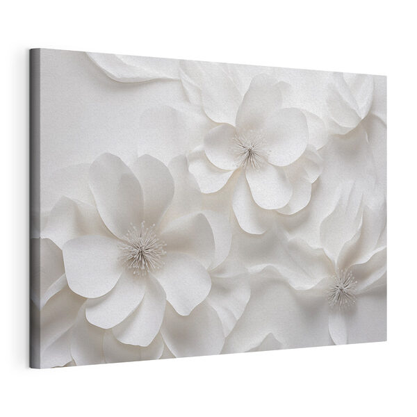 Canvas Schilderijen Groep witte bloemen