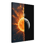 Canvas Schilderijen De helft van de maan en de helft van de maan