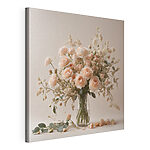 Canvas Schilderijen Vaas met bloemen op een witte ondergrond