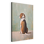 Canvas Schilderijen Schilderij van een zittende hond