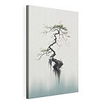 Canvas Schilderijen Boom met een waterval