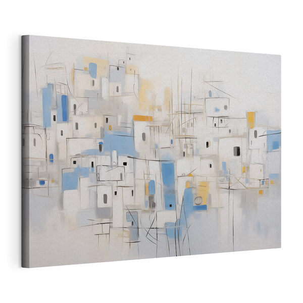 Schilderij van een stad Canvas Schilderijen Schilderij van een stad