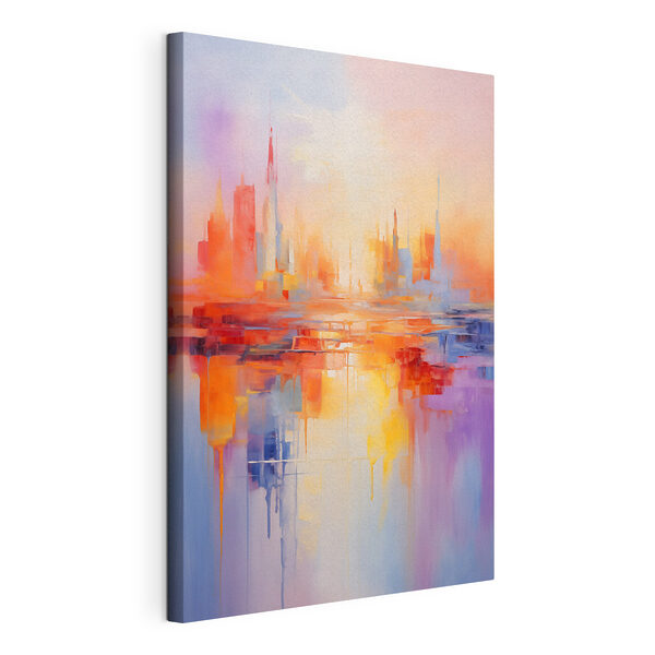 Canvas Schilderijen Schilderij van een stad