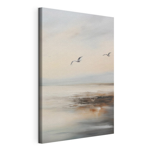 Vogels die over een watervlakte vliegen Canvas Schilderijen Vogels die over een watervlakte vliegen