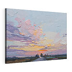 Canvas Schilderijen Schilderij van een weg en gebouwen