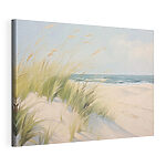 Canvas Schilderijen Strand met gras en zand