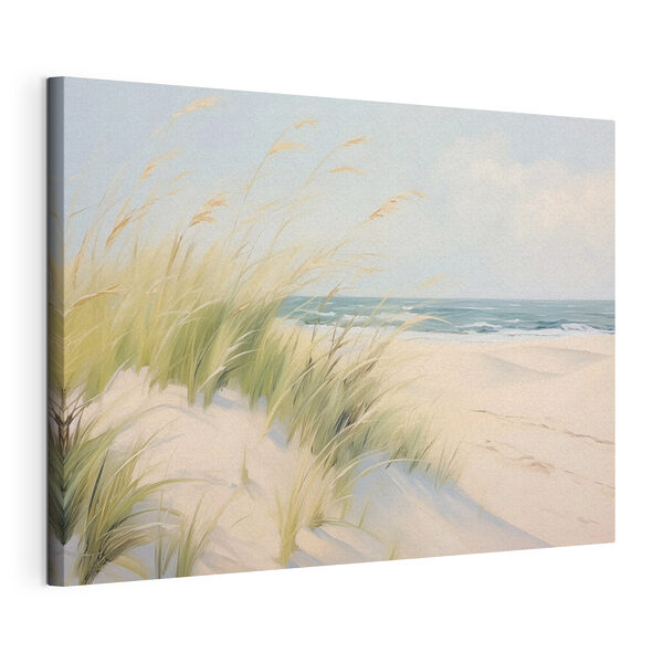 Strand met gras en zand Canvas Schilderijen Strand met gras en zand