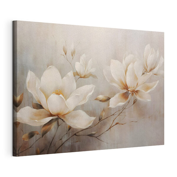 Schilderij van witte bloemen Canvas Schilderijen Schilderij van witte bloemen