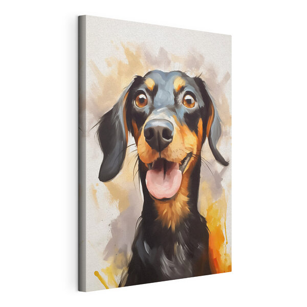 Canvas Schilderijen Hond met zijn tong uit zijn bek