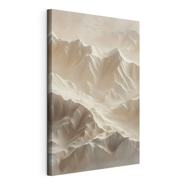 Luchtfoto van een besneeuwde berg Canvas Schilderijen Luchtfoto van een besneeuwde berg