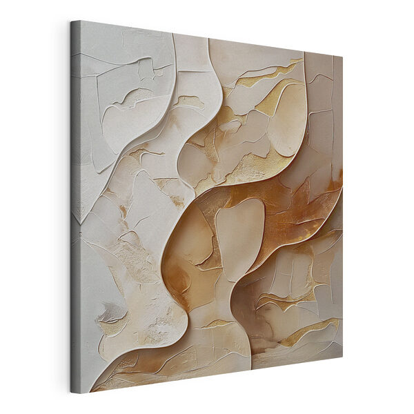 Canvas Schilderijen Abstracte organische vormen in warme tinten