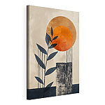 Canvas Schilderijen Schilderij van een plant en een zon