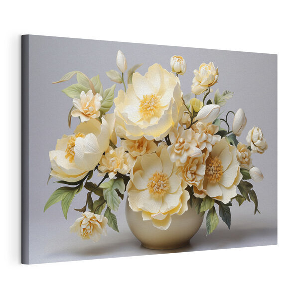 Canvas Schilderijen Vaas met bloemen