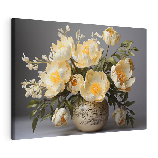 Vaas met bloemen erin Canvas Schilderijen Vaas met bloemen erin