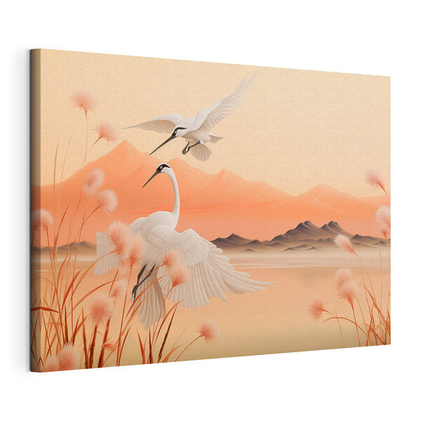 Vogels die over het water vliegen Canvas Schilderijen Vogels die over het water vliegen
