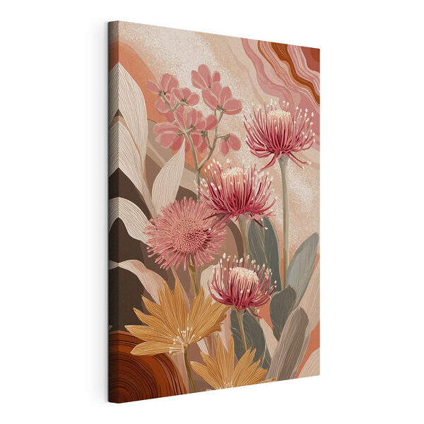 Canvas Schilderijen Bloemenpracht in zachte kleuren