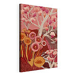 Canvas Schilderijen Schilderij van bloemen en bomen