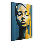 Canvas Schilderijen Expressieve vorm met krachtige kleuren
