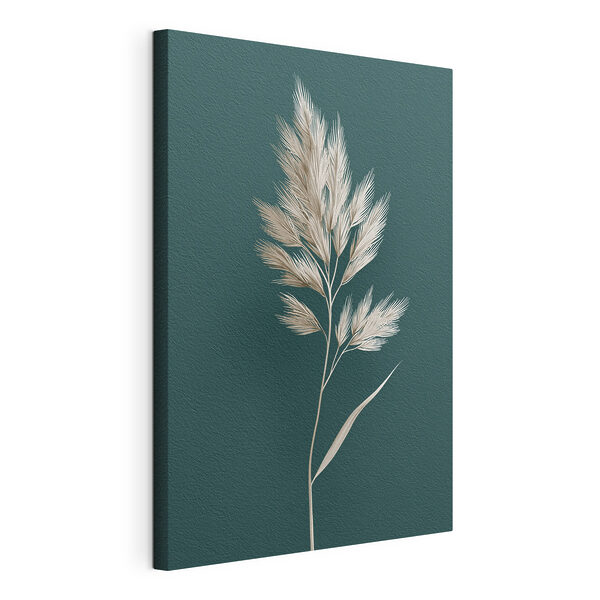Witte plant met lange bladeren Canvas Schilderijen Witte plant met lange bladeren