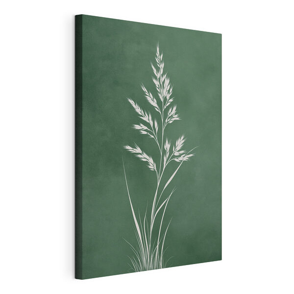 Witte plant met lange stengels Canvas Schilderijen Witte plant met lange stengels