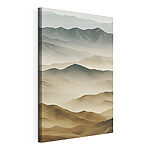 Canvas Schilderijen Landschap met bergen en mist