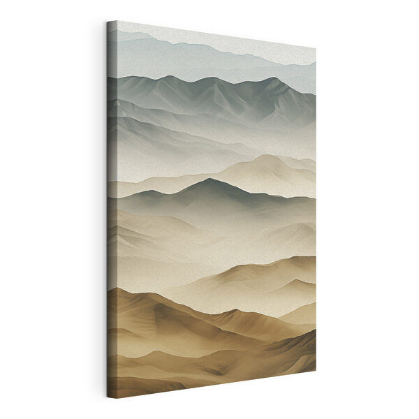 Landschap met bergen en mist Canvas Schilderijen Landschap met bergen en mist