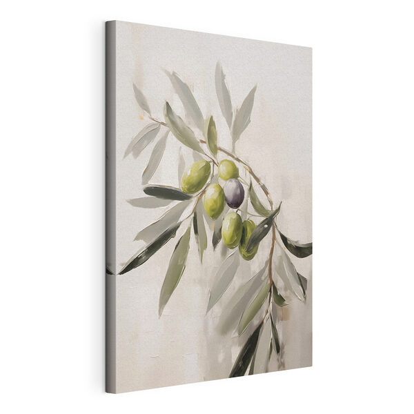 Canvas Schilderijen Schilderij van olijven aan een tak