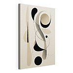 Canvas Schilderijen Zwart-witte krullen en cirkels
