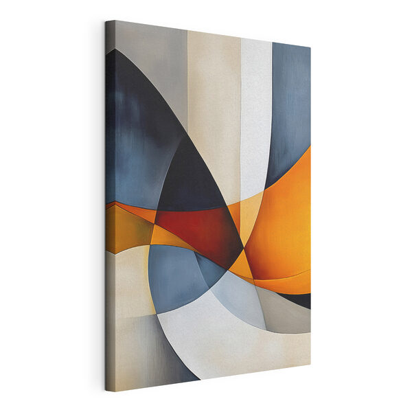Kleurrijk kunstwerk met gebogen lijnen Canvas Schilderijen Kleurrijk kunstwerk met gebogen lijnen