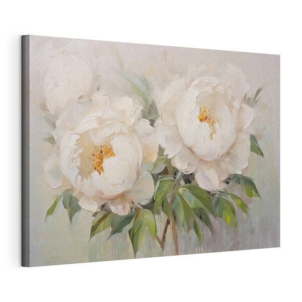 Canvas Schilderijen Schilderij van witte bloemen