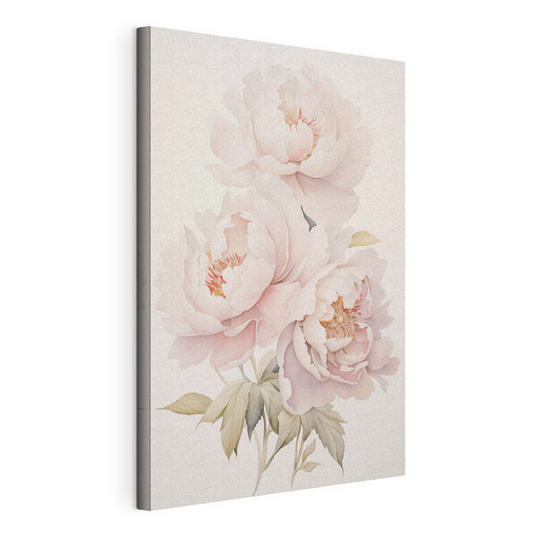 Verfijnde bloemen in zachte pasteltinten Canvas Schilderijen Verfijnde bloemen in zachte pasteltinten