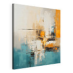 Canvas Schilderijen Schilderij in blauwe en oranje tinten